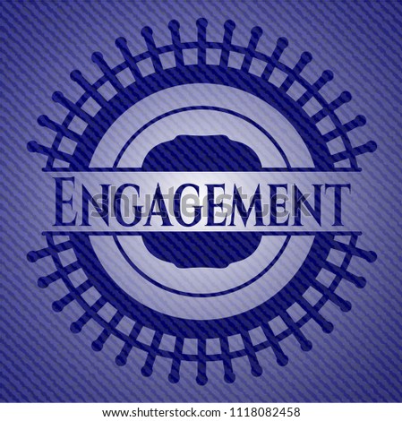 Engagement badge with jean texture
