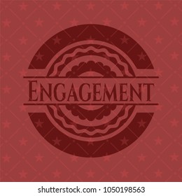 Engagement badge with red background
