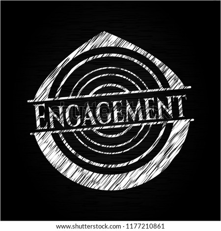 Engagement chalk emblem written on a blackboard