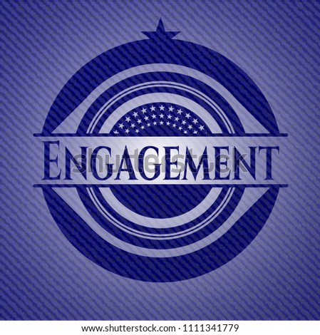 Engagement emblem with denim texture