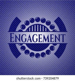 Engagement emblem with jean background