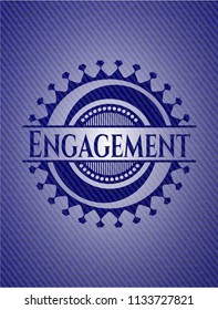 Engagement emblem with jean texture