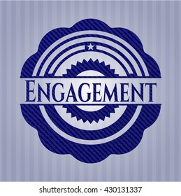 Engagement emblem with jean texture