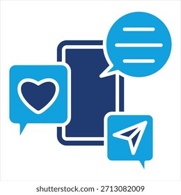 Ilustración vectorial plana del icono azul del compromiso