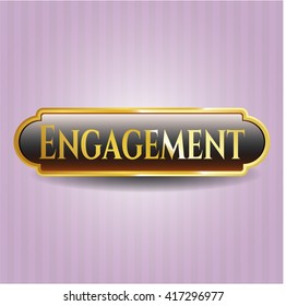 Engagement golden badge or emblem
