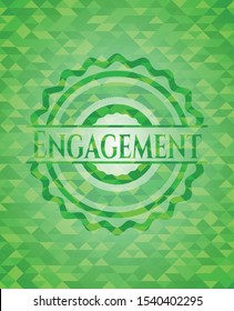 Engagement green mosaic emblem. Vector Illustration. Detailed.