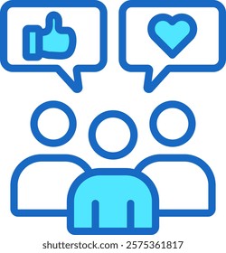 Engagement Icon Blue Color Vector Illustration