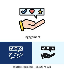 Icono De Compromiso Lleno De Colección Con Varios Estilos