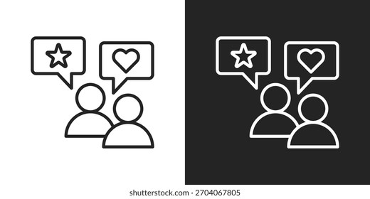 Engagement Icon In Line Version On Black And White Background
