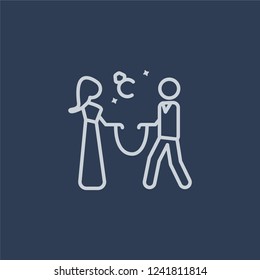 Engagement icon. Engagement linear design concept from Wedding and love collection. Simple element vector illustration on dark blue background.