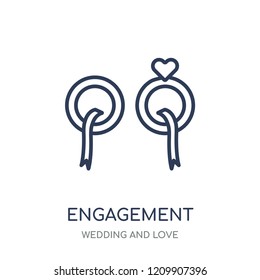 Engagement icon. Engagement linear symbol design from Wedding and love collection. Simple outline element vector illustration on white background.