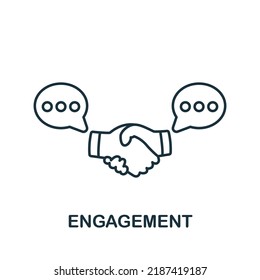 Engagement Icon. Monochrome Simple Community Icon For Templates, Web Design And Infographics