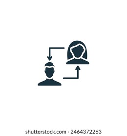 Verlobungssymbol. Einfarbiges Benutzerverhalten-Symbol für Vorlagen, Webdesigns und Infografiken