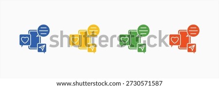 Engagement Icon Set Color Multiple Style Collection