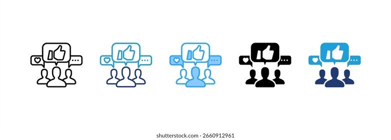 Engagement icon set multiple style collection