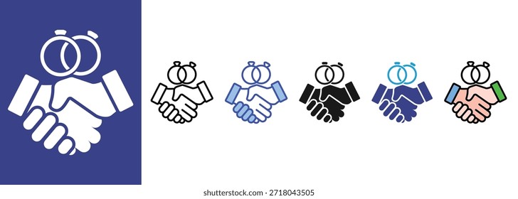 Conjunto de iconos de compromiso colección de estilo múltiple 

