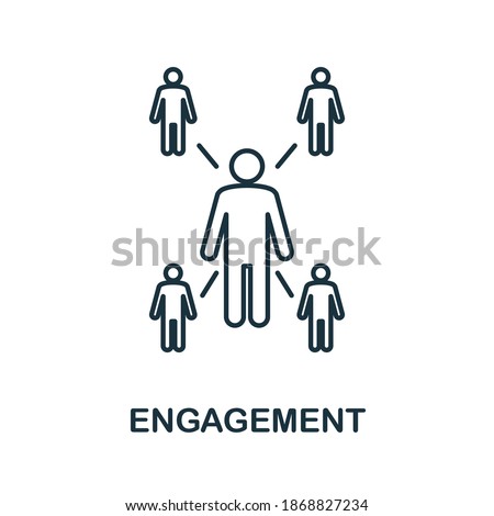 Engagement icon. Simple line element from community management collection. Filled Engagement icon for templates, infographics and more.