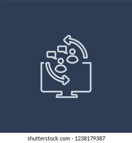 Engagement icon. Trendy flat vector line Engagement icon on dark blue background from Technology collection. 