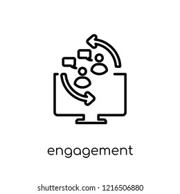 Engagement icon. Trendy modern flat linear vector Engagement icon on white background from thin line Technology collection, editable outline stroke vector illustration