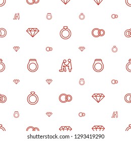 engagement icons pattern seamless white background. Included editable outline ring, marriage proposal, Diamond, gem, rings, engagement rings icons. engagement icons for web and mobile.