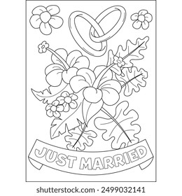 engagement love wedding coloring book page for kids or grown adults creative coloring mindful relaxation activity