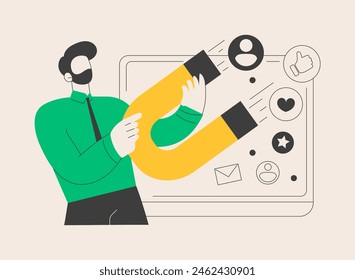 Engagement marketing abstract concept vector illustration. Internet marketing, engagement management, active participation, online commerce, smm strategy, interactive content abstract metaphor.