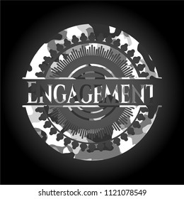 Engagement on grey camo texture