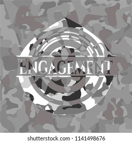 Engagement on grey camo texture