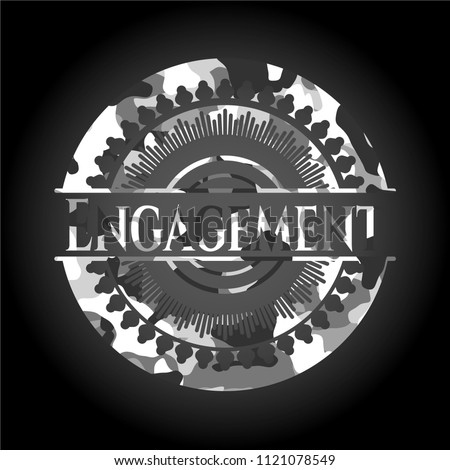 Engagement on grey camo texture