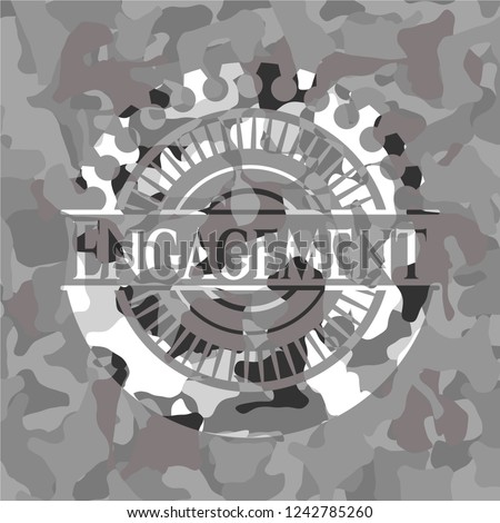 Engagement on grey camo texture