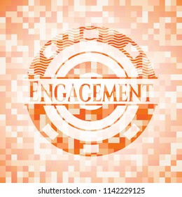 Engagement orange mosaic emblem