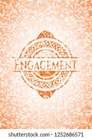 Engagement orange mosaic emblem