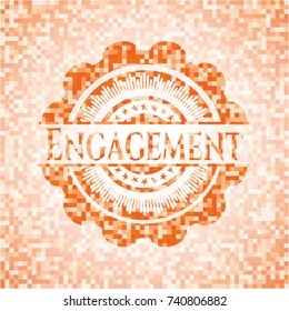 Engagement orange mosaic emblem
