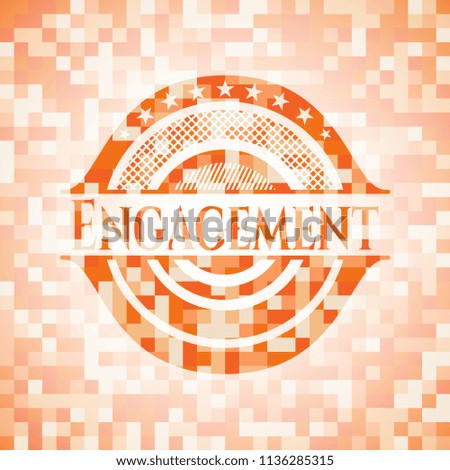Engagement orange mosaic emblem