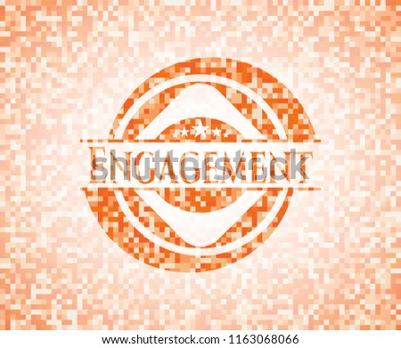 Engagement orange mosaic emblem