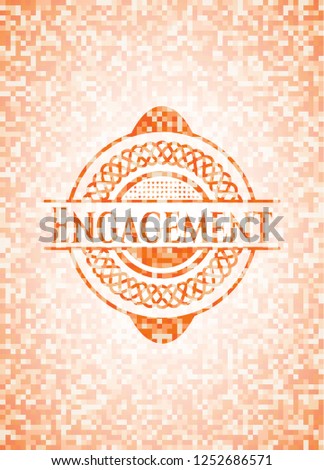 Engagement orange mosaic emblem