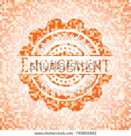 Engagement orange mosaic emblem