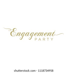 Engagement Party, Gold Script Calligraphic Typography 