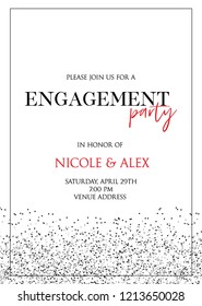 Engagement party vector invitation card