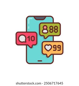 Engagement Rate Filled Icons , Vector illustration