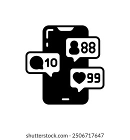 Engagement Rate Glyph Icon, Vector illustration