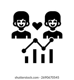 Engagement Rate Icon Glyph Vector Illustration