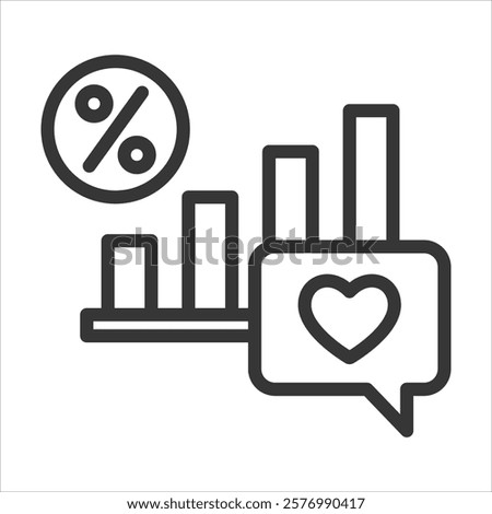 Engagement Rate Outline Icon Vector Illustration