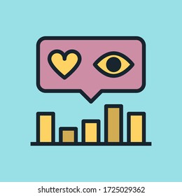 Engagement Rate. Social media and digital marketing concept illustration, flat design linear style banner. Usage for e-mail newsletters, headers, blog posts, print and more. Vector