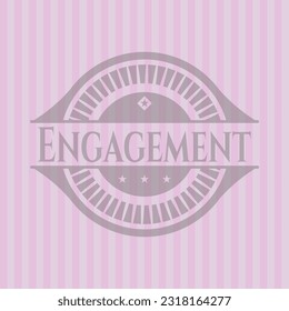 Engagement realistic pink emblem. Vector Illustration. 