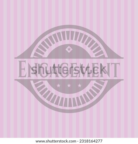 Engagement realistic pink emblem. Vector Illustration. 