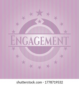 Engagement retro pink emblem. Vector design. 