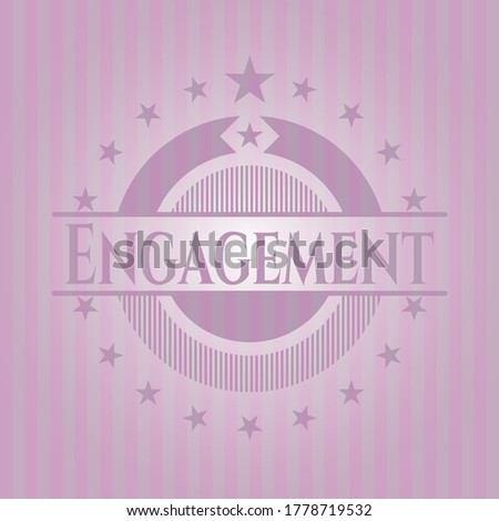 Engagement retro pink emblem. Vector design. 