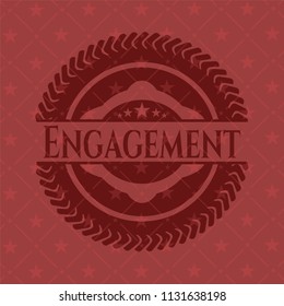 Engagement retro style red emblem
