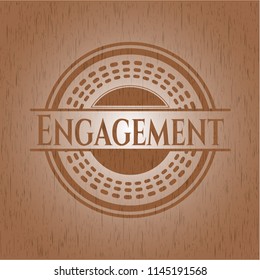 Engagement retro wooden emblem